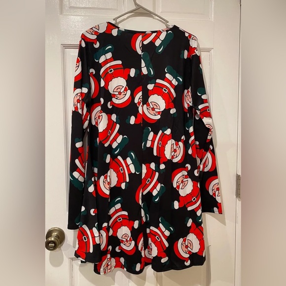 Meaneor Santa Claus Holiday Long Sleeve Christmas Dress in Black/Red - NWT - Picture 10 of 11
